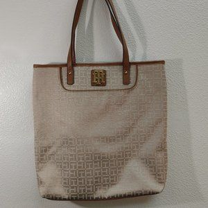 TOMMY HILFIGER SHOPPING TOTE WITH ATTACHED WALLET BEIGE/BROWN